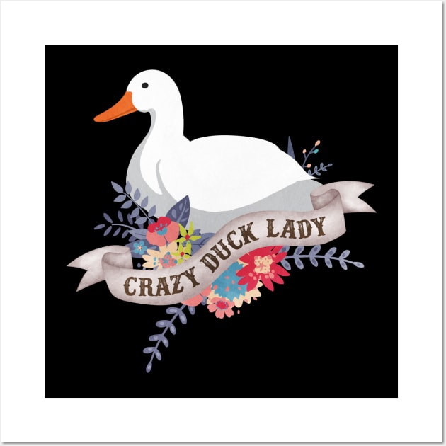 Crazy Duck Lady Wall Art by Psitta